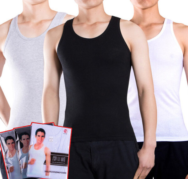 Men 3 in 1 Solid Color singlets