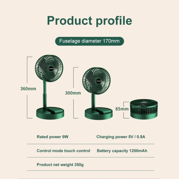 Rechargeable Folding Fan - Image 3